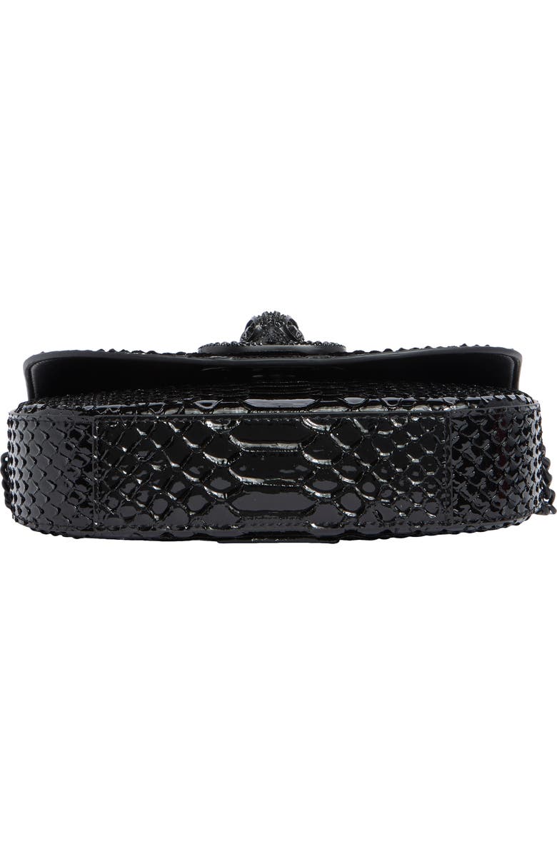 Kurt Geiger London Small Chelsea Croc Embossed Leather Crossbody Bag, Alternate, color, Black