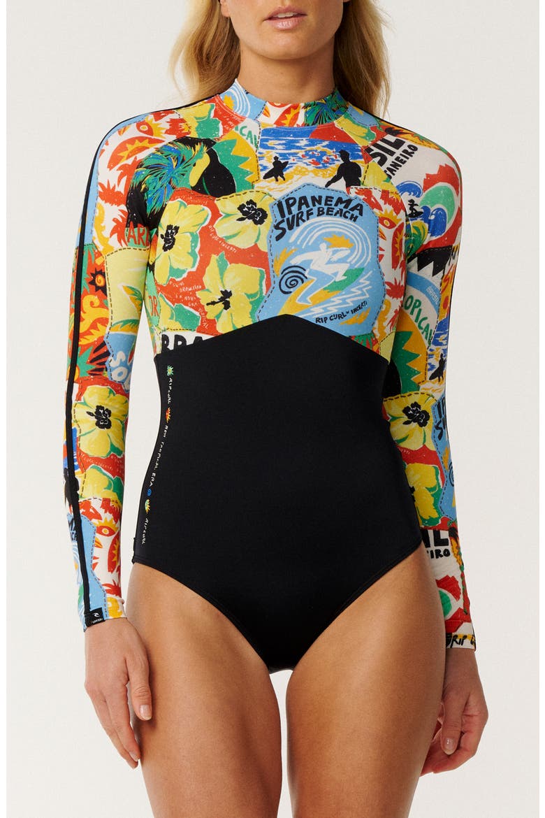 Nova Era UPF 50+ Long Sleeve One-Piece Swimsuit, Main, color, MULTI