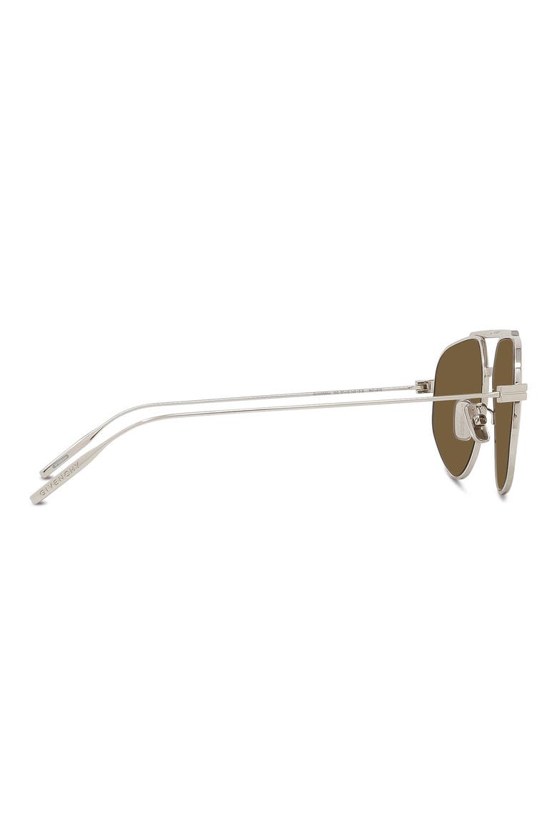 GVSPEED 57mm Aviator Sunglasses, Alternate, color, SHINY PALLADIUM / BROWN MIRROR
