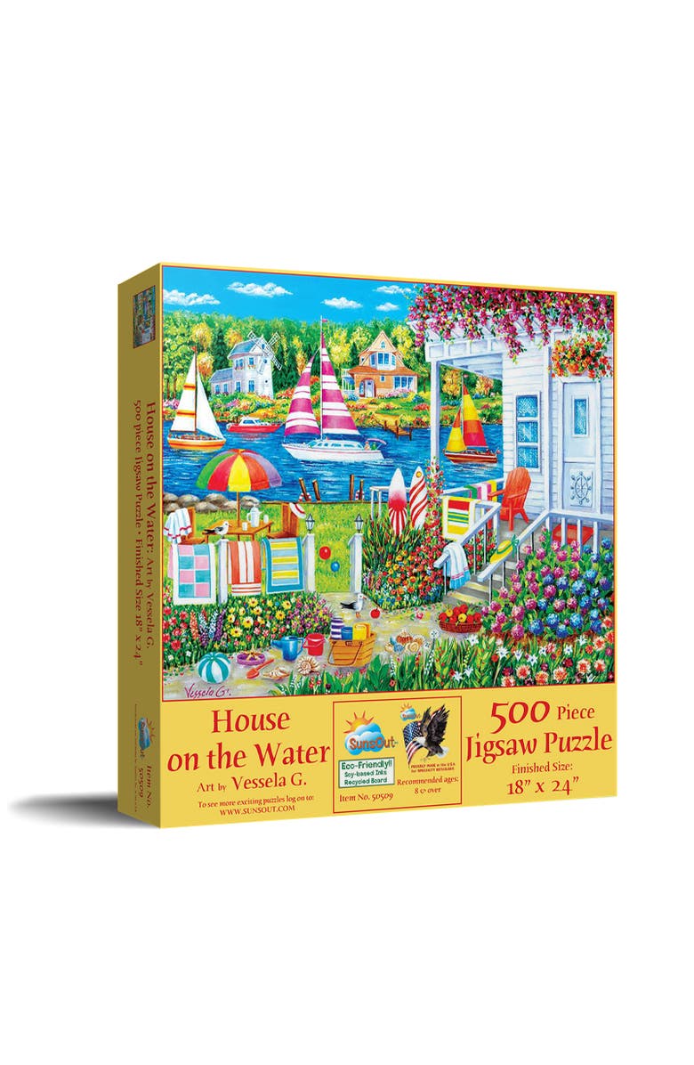 Sunsout House on the Water 500 piece Jigsaw Puzzle for Adults, Main, color, Multicolor