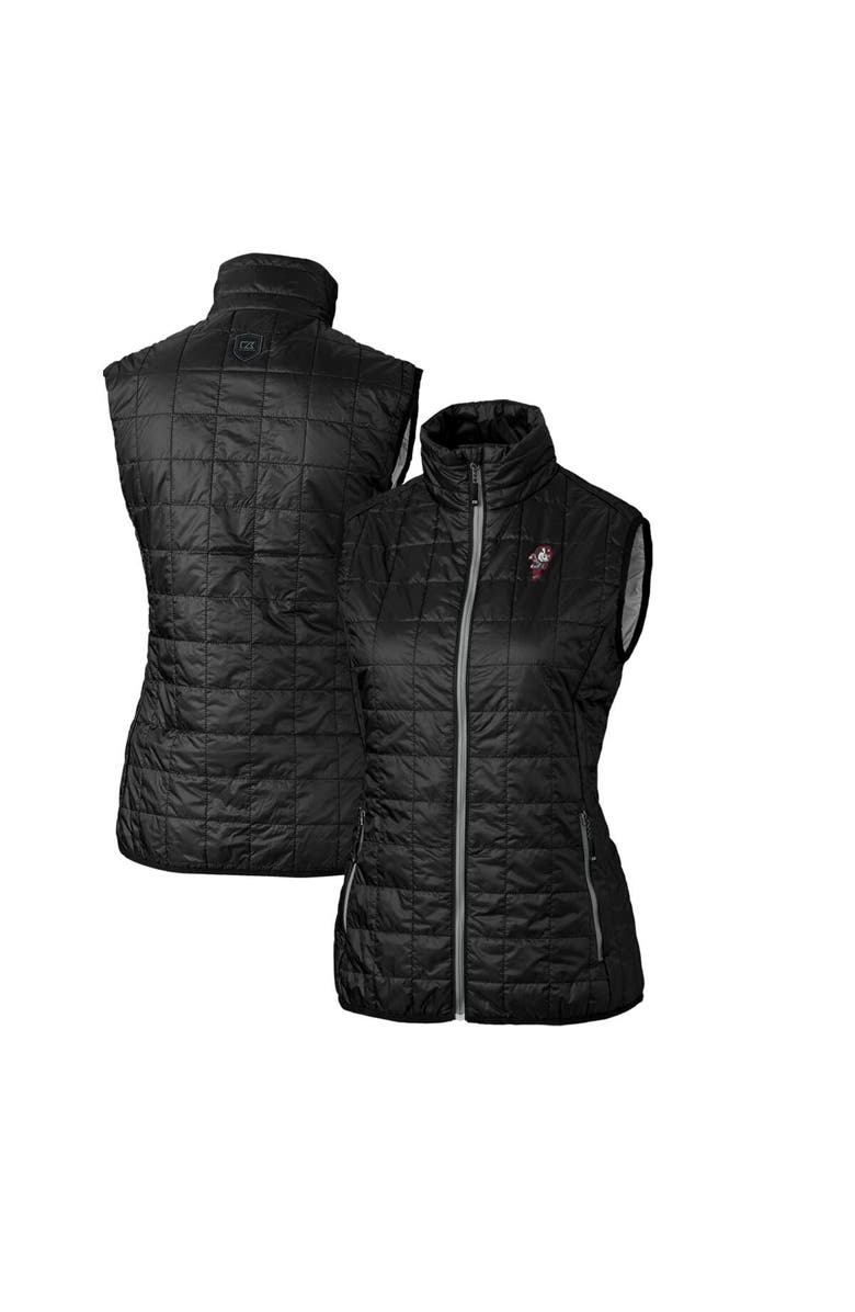 Cutter & Buck Women's Cutter & Buck Black Ohio State Buckeyes Vault Rainier PrimaLoft Eco Full-Zip Puffer Vest, Alternate, color, Black