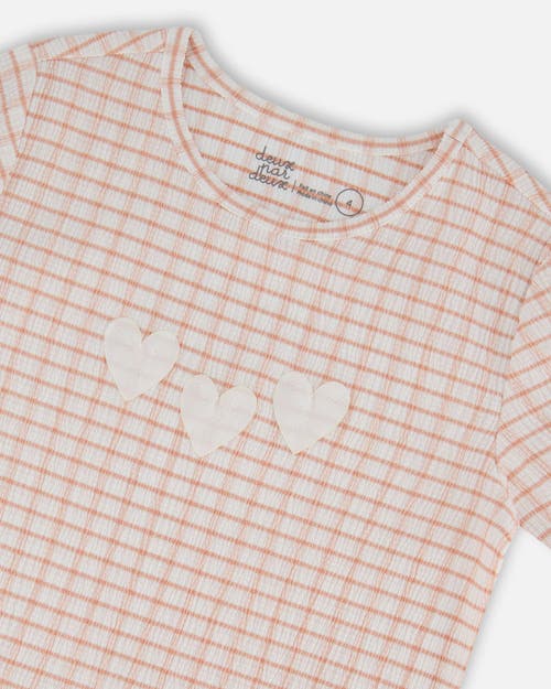 DEUX PAR DEUX DEUX PAR DEUX LITTLE GIRL'S CRINKLE TOP WITH APPLIQUE LIGHT OLD PINK 