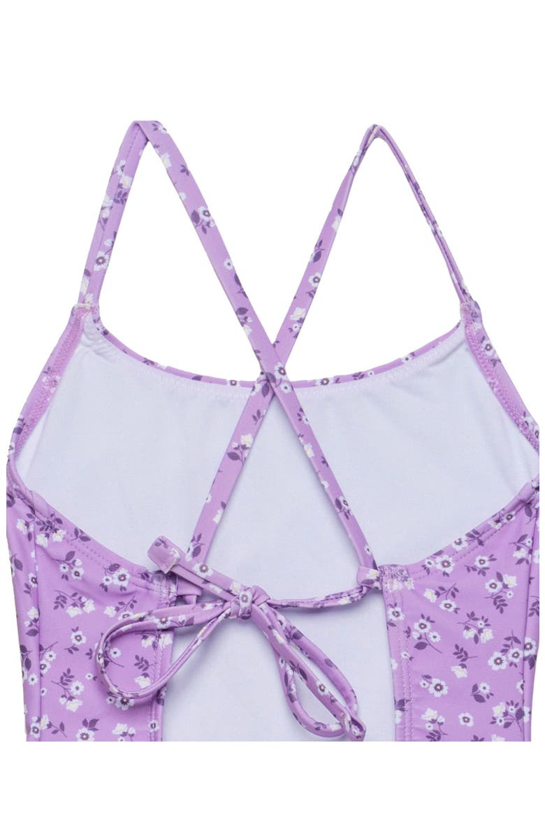 Ditsy Floral Criss Cross Back Adjustable One Piece, Alternate, color, Violet