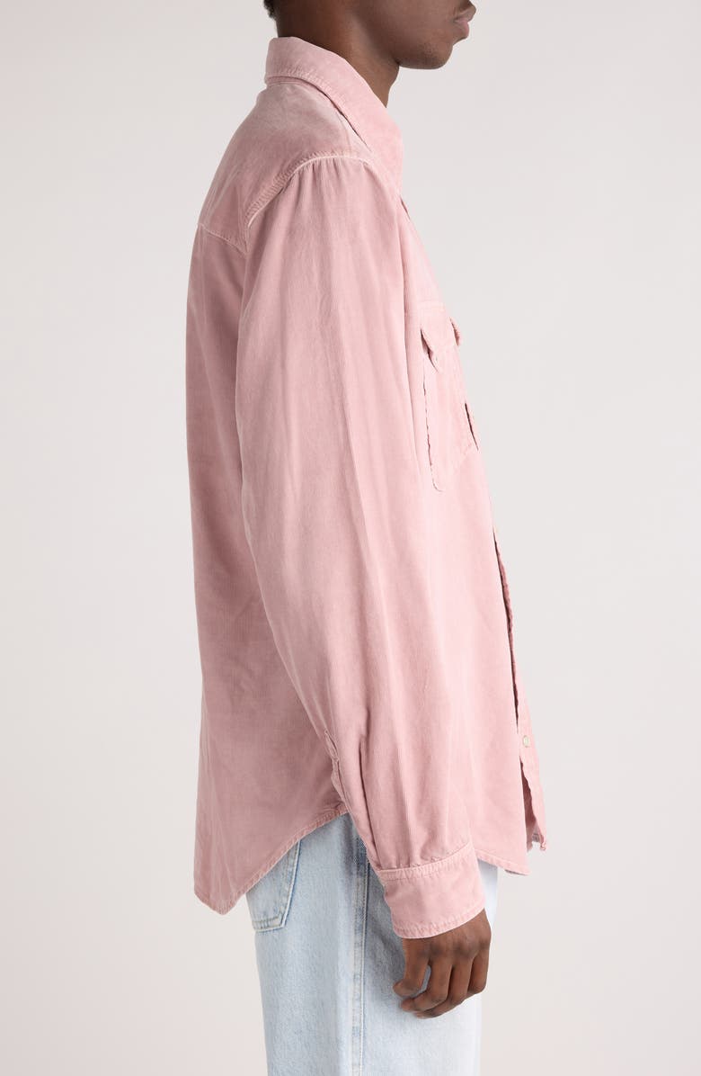 Isabel Marant Vasco Corduroy Snap-Up Shirt, Alternate, color, 