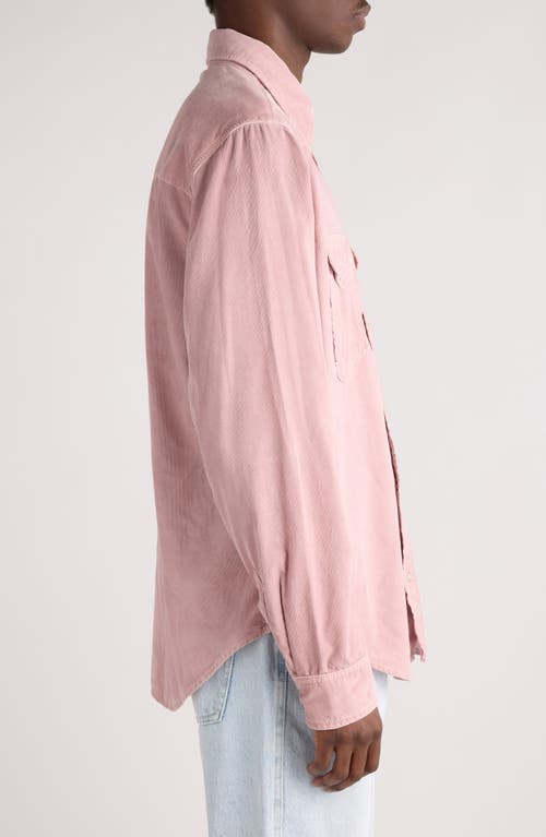Isabel Marant Vasco Corduroy Snap-up Shirt In Soft Pink