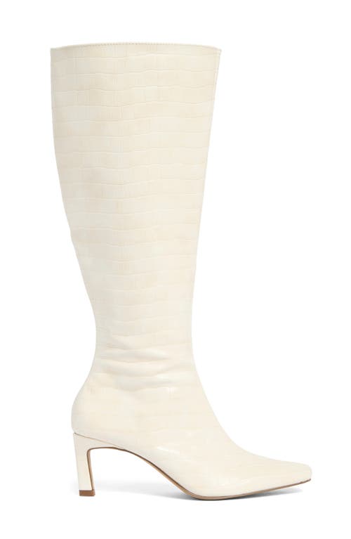 Coconuts By Matisse Robbie Croc Embossed Tall Boot In White