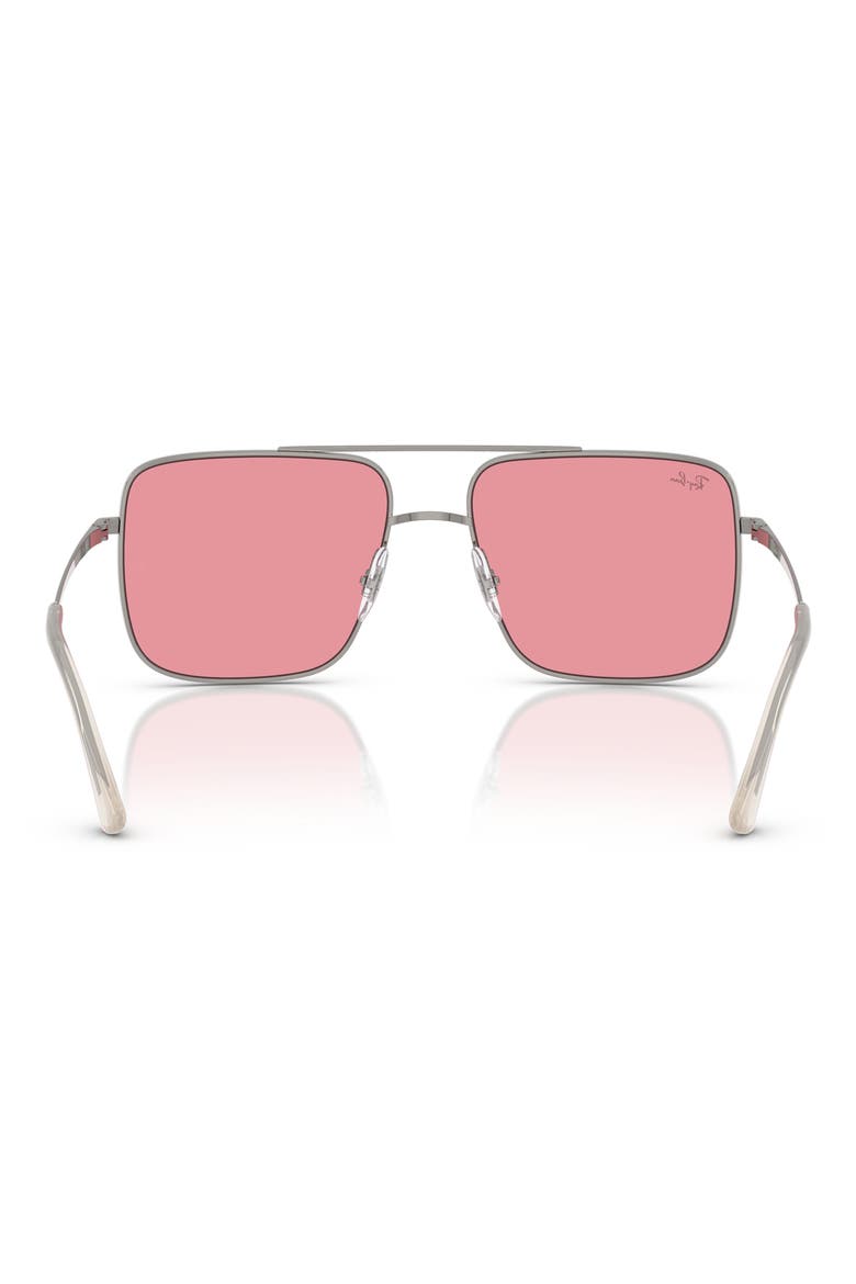 56mm Square Sunglasses, Alternate, color, GUNMETAL