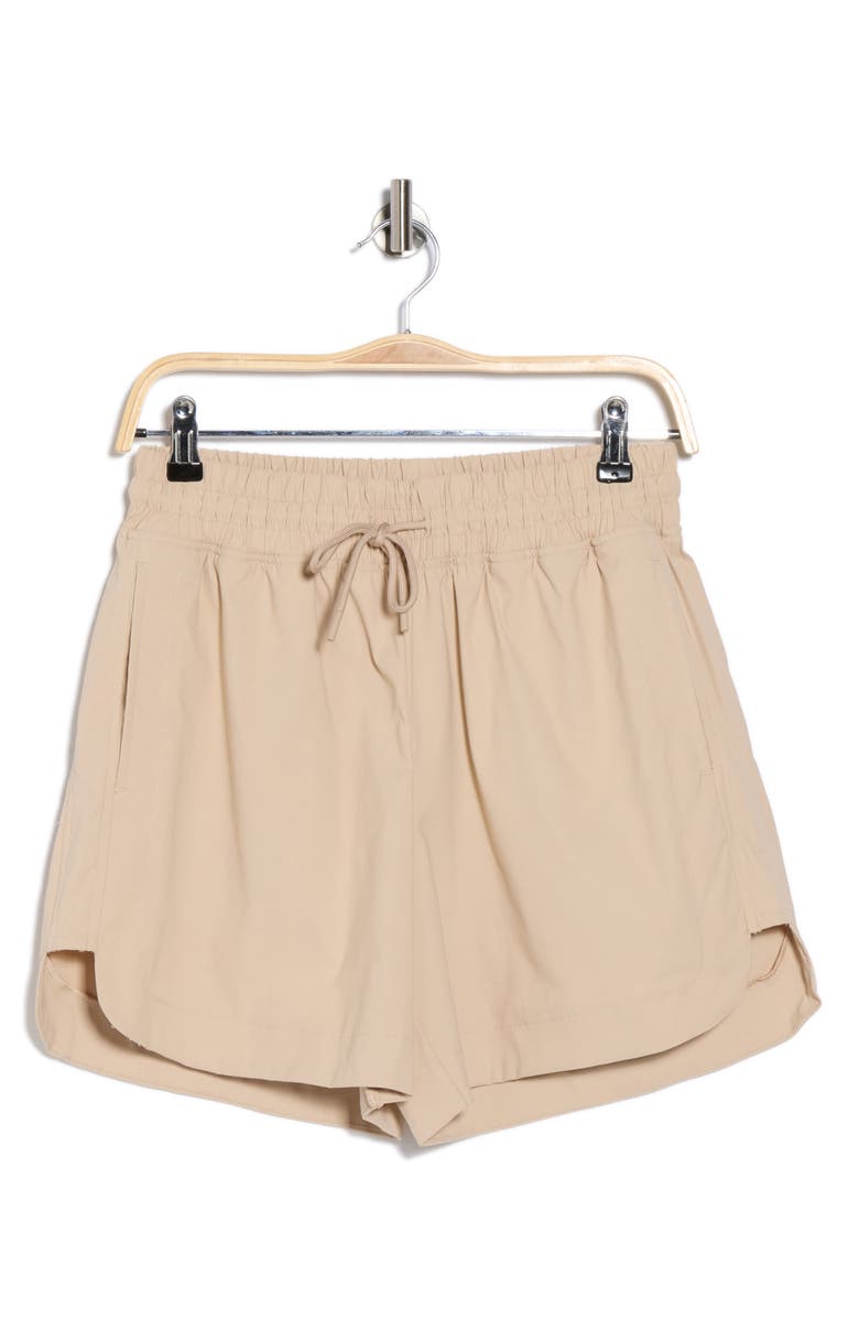 Faith Connexion Drawstring Waist Active Shorts, Alternate, color, Doeskin