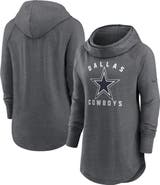 Nike Women's Nike Heather Charcoal Dallas Cowboys Raglan Funnel Neck Pullover Hoodie