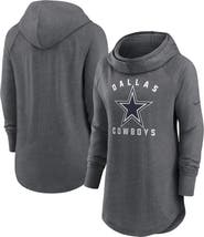 Nike Women's Nike Heather Charcoal Dallas Cowboys Raglan Funnel Neck Pullover Hoodie