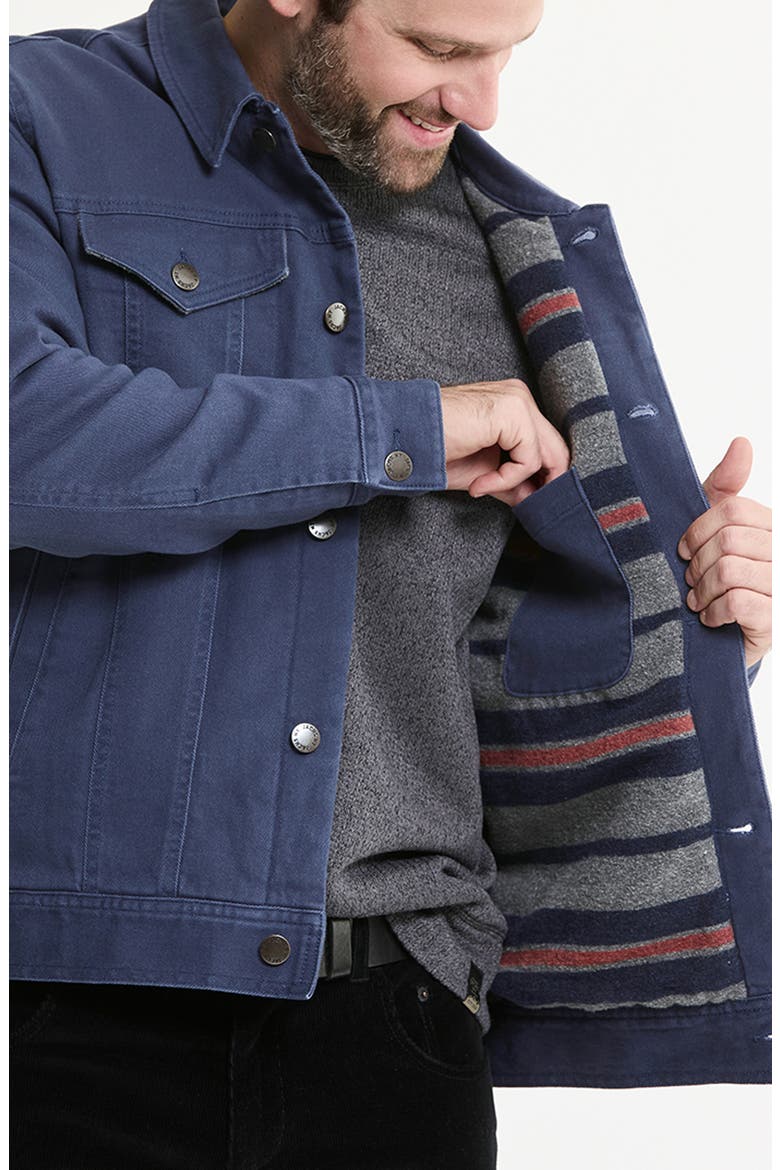 Lined Bull Denim Trucker Jacket, Alternate, color, NAVY