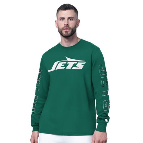 Men's Starter Green New York Jets Clutch Hit II Long-Sleeve T-Shirt