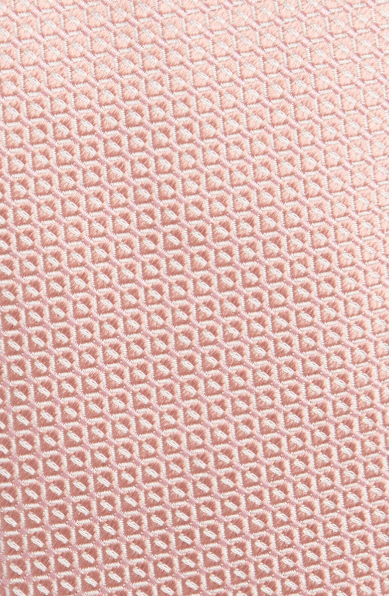 BOSS Micropattern Silk Blend Tie, Alternate, color, Open Pink