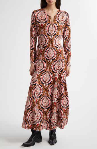 FARM Rio Pineapple Jewelry Long Sleeve Maxi Dress