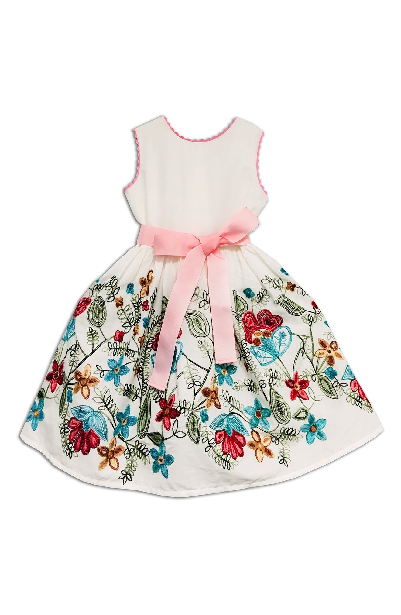 JOE-ELLA Kids' Floral Embroidered Dress