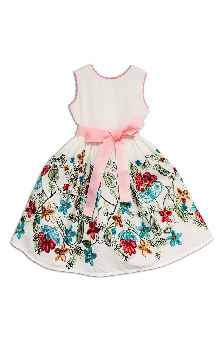 JOE-ELLA Kids' Floral Embroidered Dress, Main, color, 