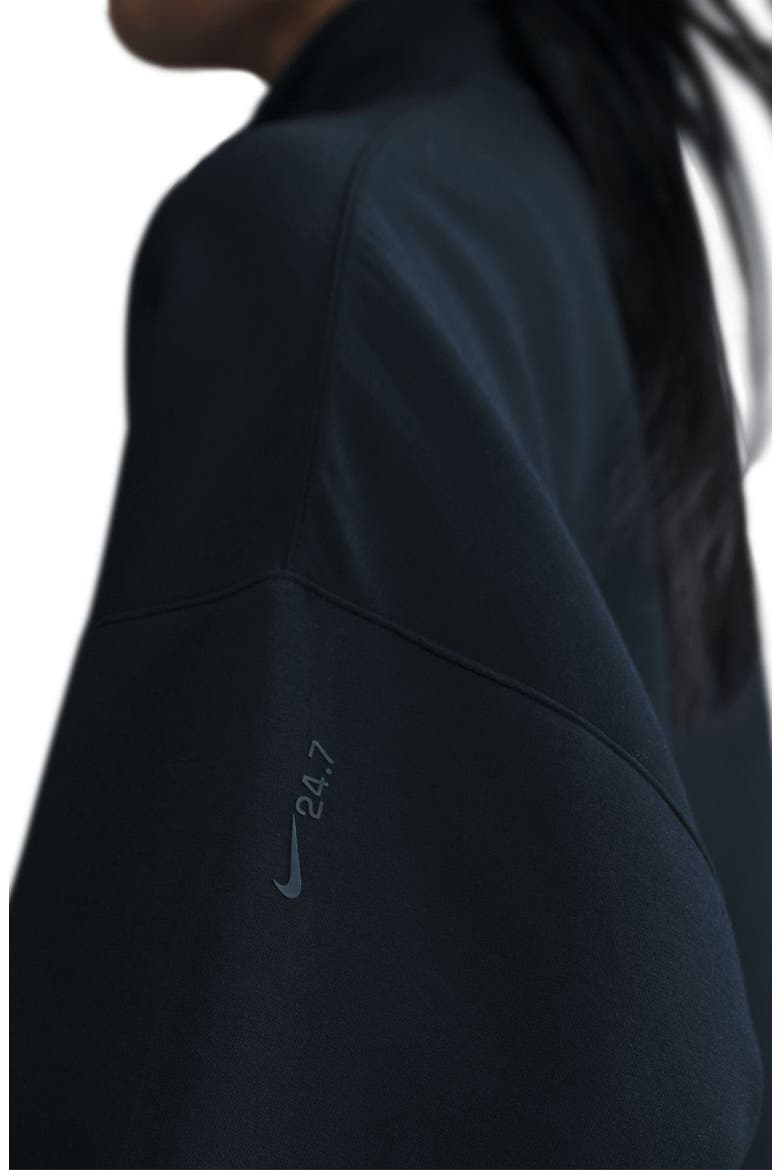 24.7 ImpossiblySoft Dri-FIT Oversize Half Zip Top, Alternate, color, 010 010 BLACK/BLACK