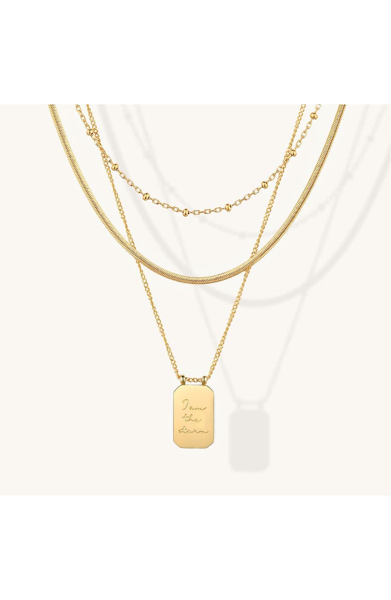 Mantra I Am the Storm - Layered Necklace, Main, color, Yellow Gold