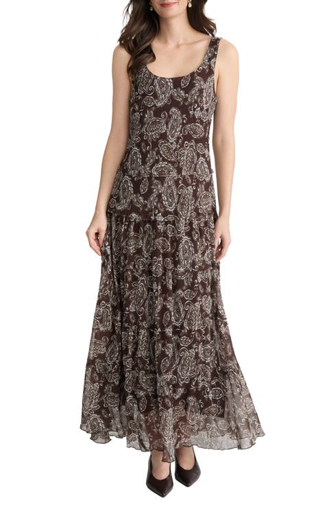 Paisley Print Chiffon Maxi Dress (Regular & Petite)