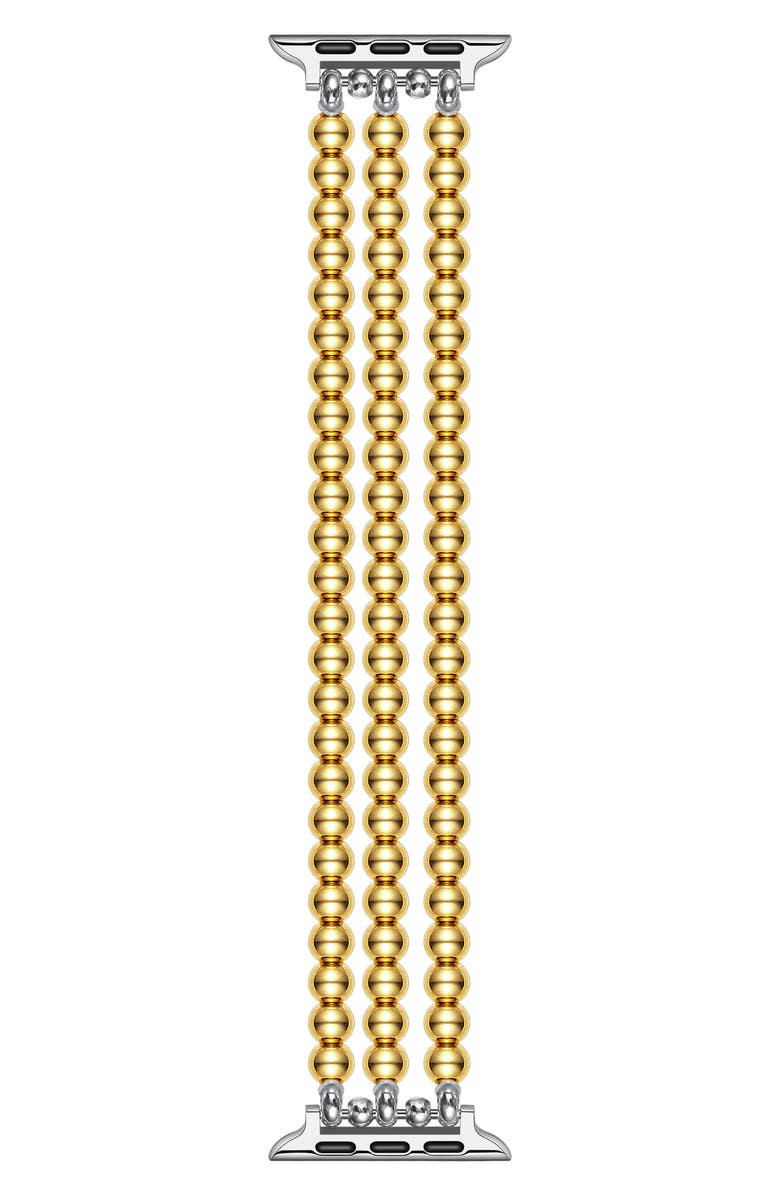 Posh Tech Nova Stainless Steel Beaded Band for Apple Watch, Main, color, Gold