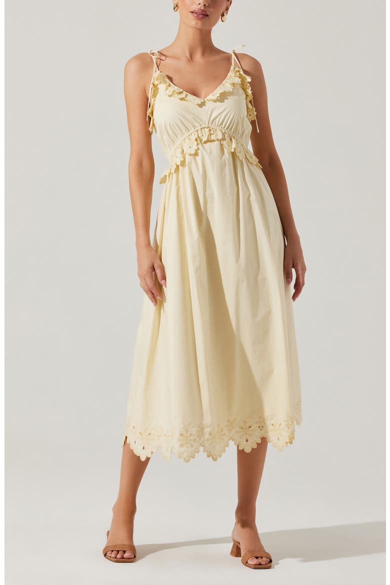 Lissette Embroidered Eyelet Trim Cotton Sundress, Alternate, color, SOFT YELLOW