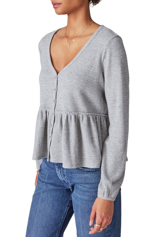 Lucky Brand Cloud Waffle Texture Top In Gray