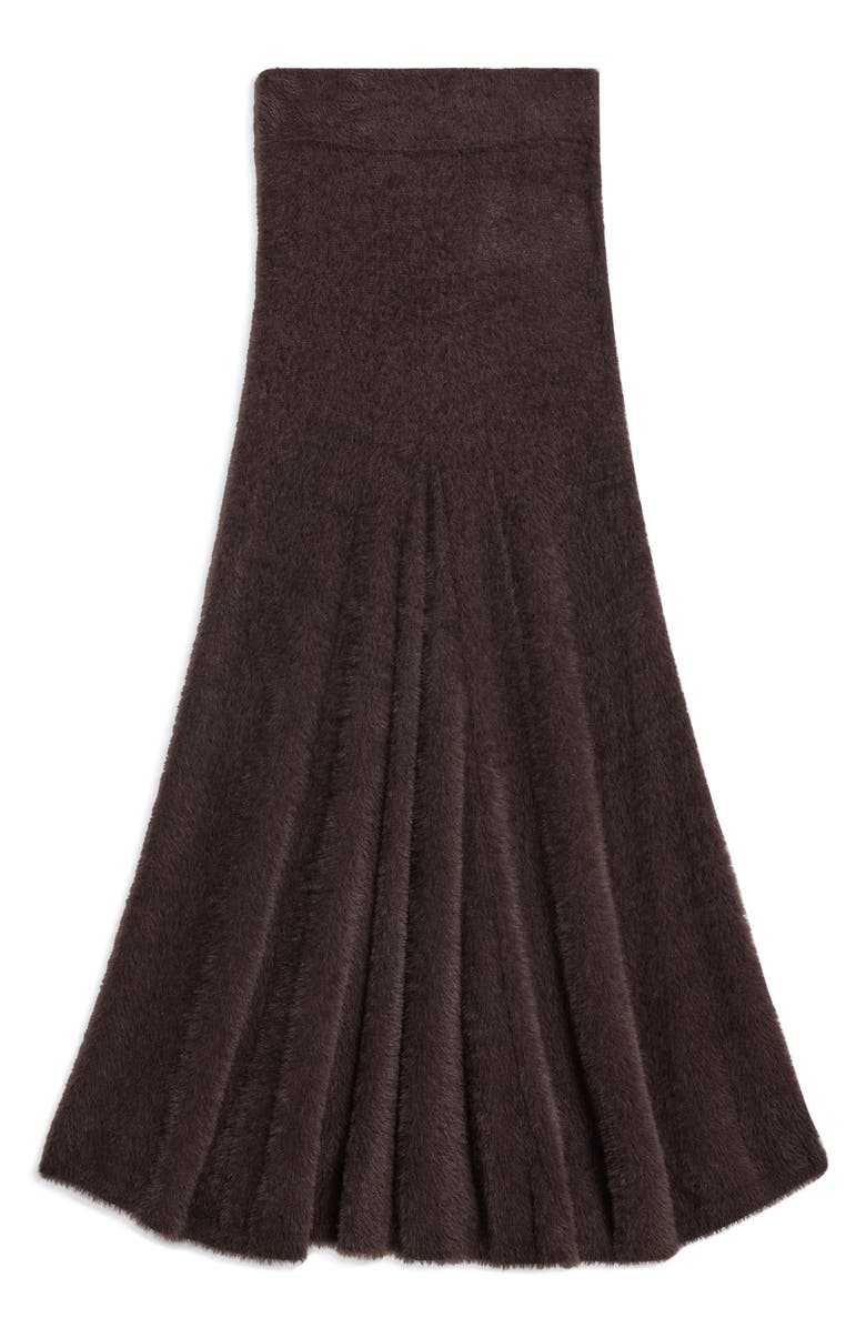 Helmut Lang Grunge Pleated Eyelash Knit Maxi Skirt, Alternate, color, Espresso - D1p