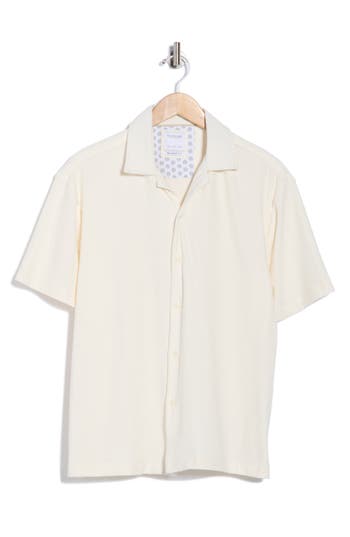 Cactus Man Texture Geo Camp Shirt In White