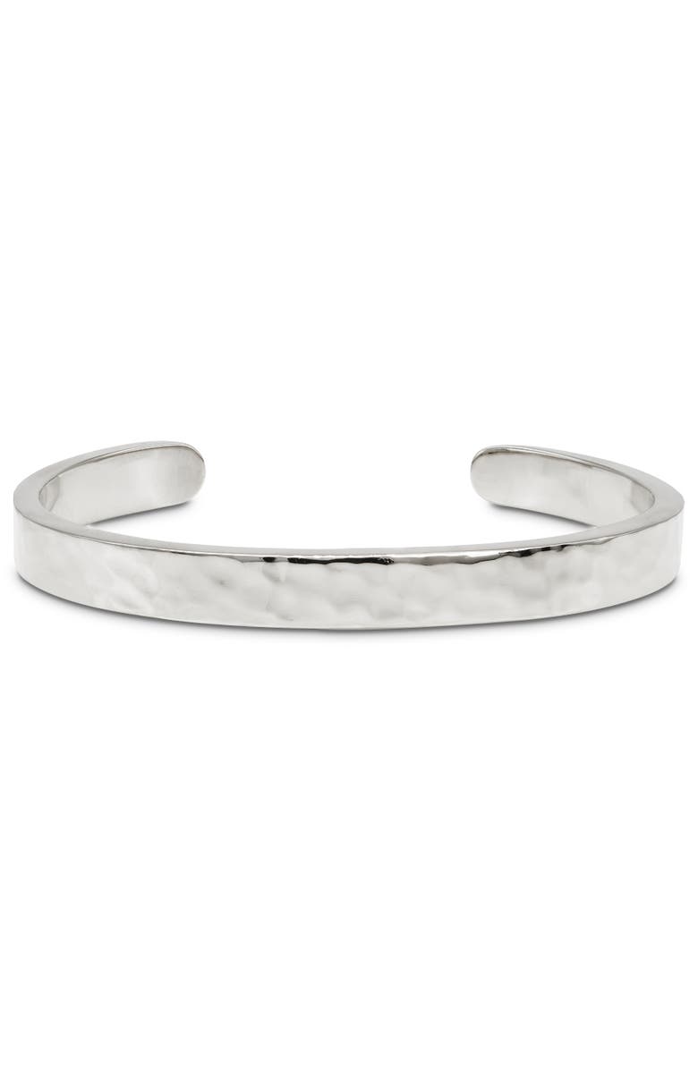 DEVATA Bali Hammer Cuff Bracelet in Sterling Silver, Main, color, Silver