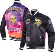 PRO STANDARD Men's Pro Standard Black Minnesota Vikings Sublimated Satin Full-Snap Jacket