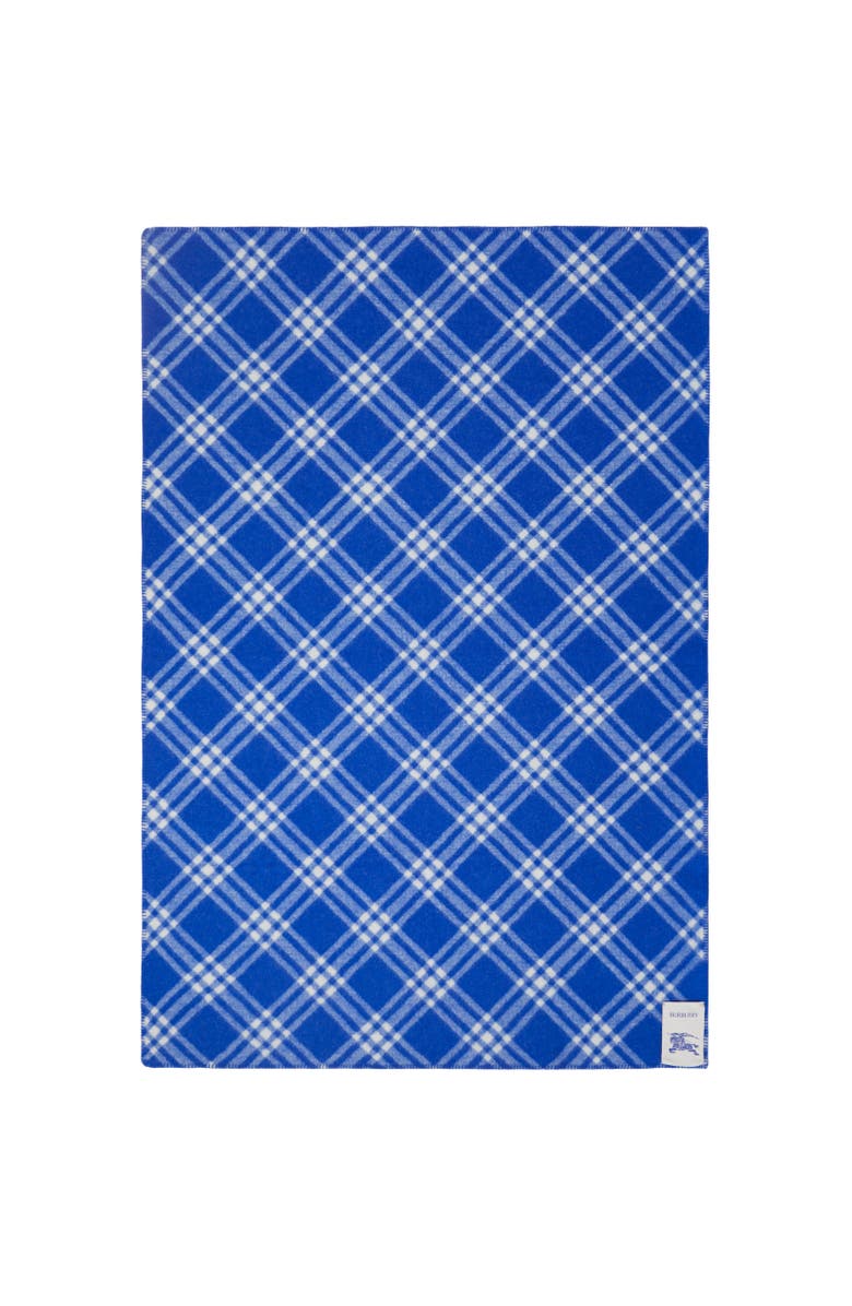 Burberry Check Wool Blanket, Alternate, color, Knight