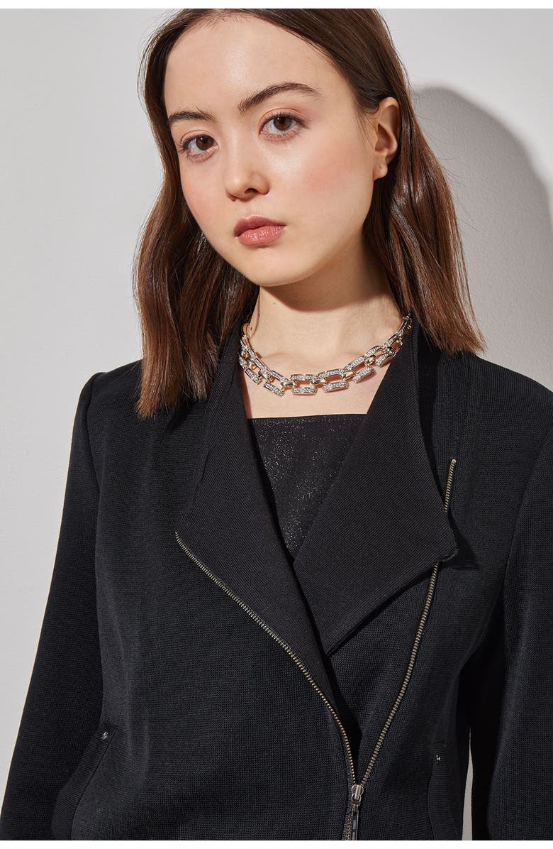 Ming Wang Tailored Moto Jacket, Alternate, color, Black