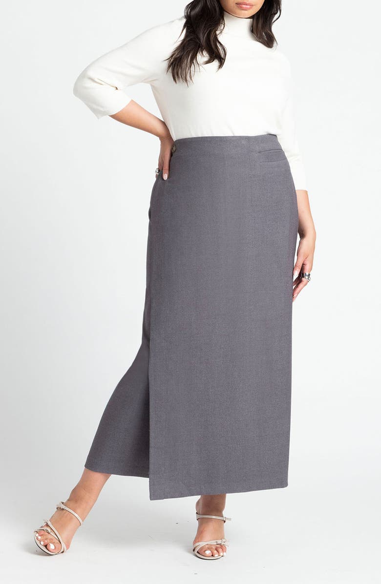 ELOQUII Maxi Column Wrap Skirt, Alternate, color, 