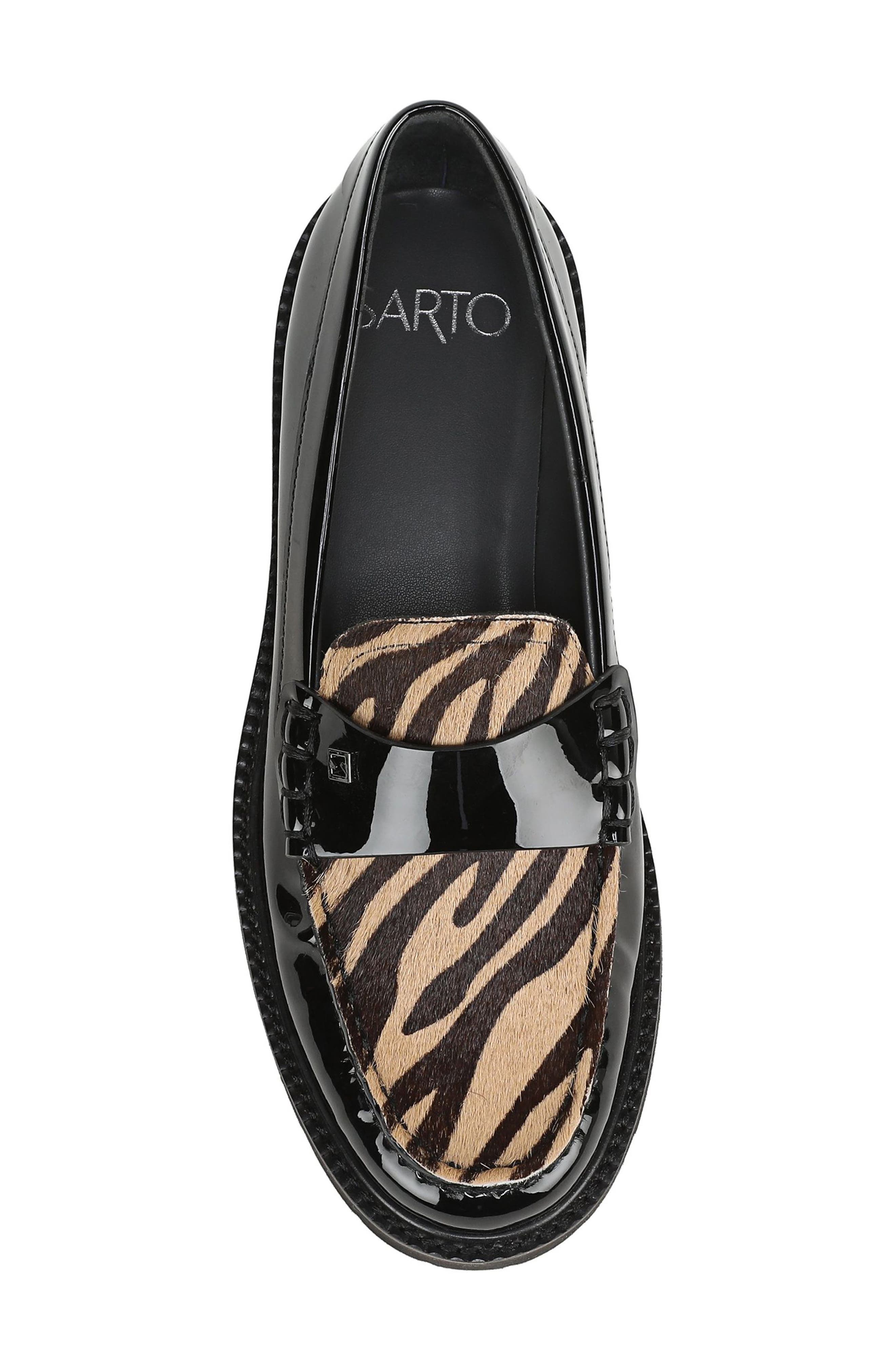 Saffron Lug Sole Loafer, Alternate, color, BLACK
