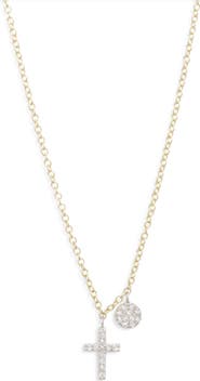 Meira T Pavé Diamond Cross Pendant Necklace