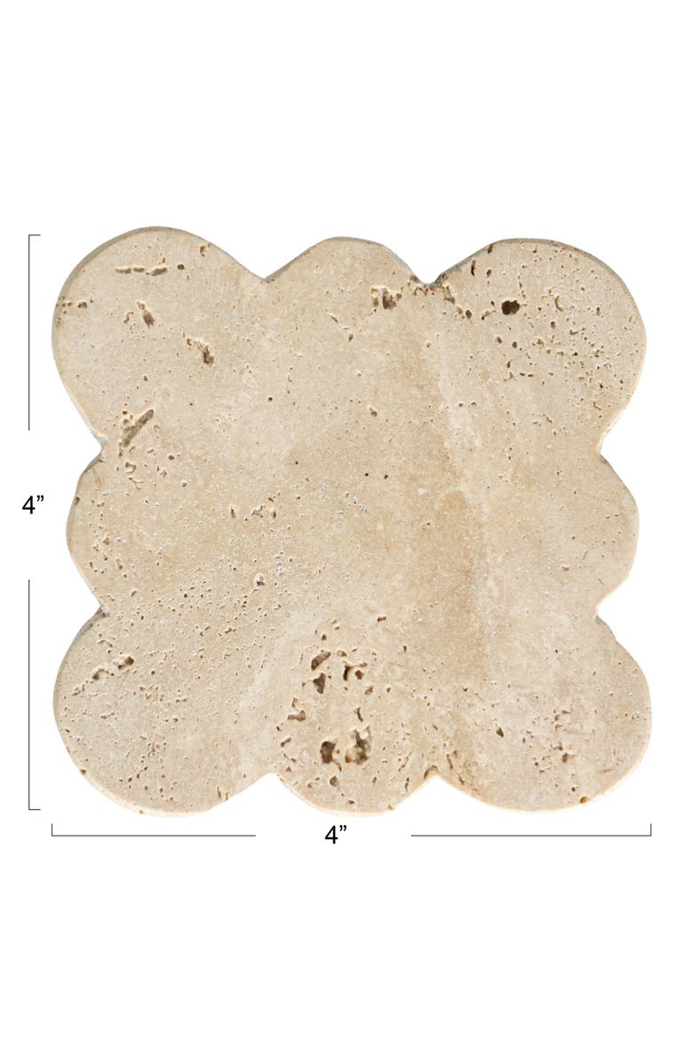 Tuscan Elegance Travertine Coaster Set, Natural, Set of 4, Alternate, color, Natural