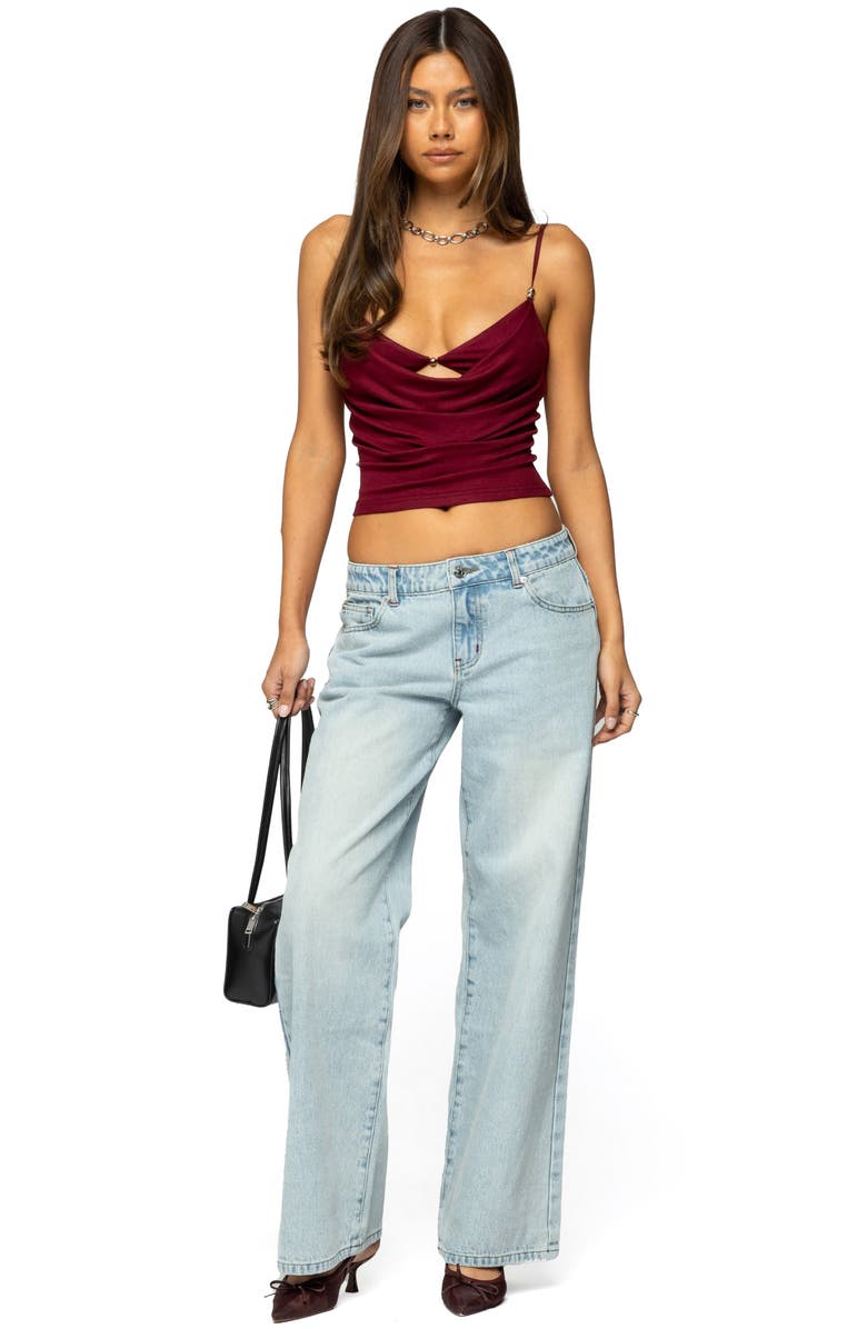 EDIKTED Ace Relaxed Low Rise Wide Leg Jeans, Alternate, color, Blue