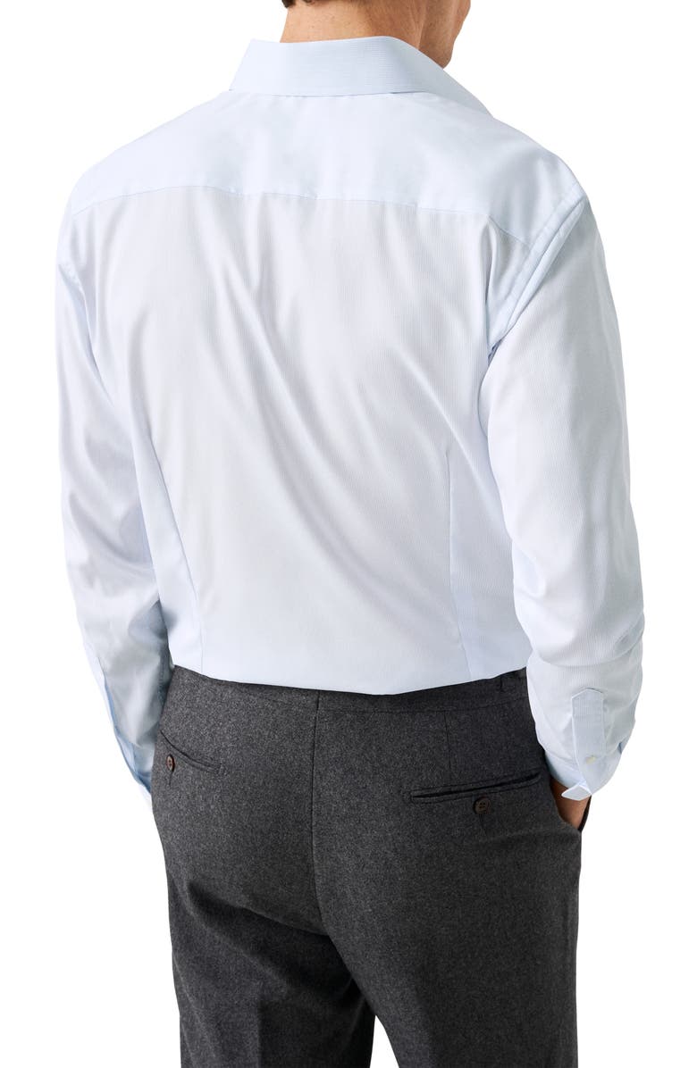 Eton Slim Fit Pinstripe Cotton Twill Dress Shirt, Alternate, color, Light Blue