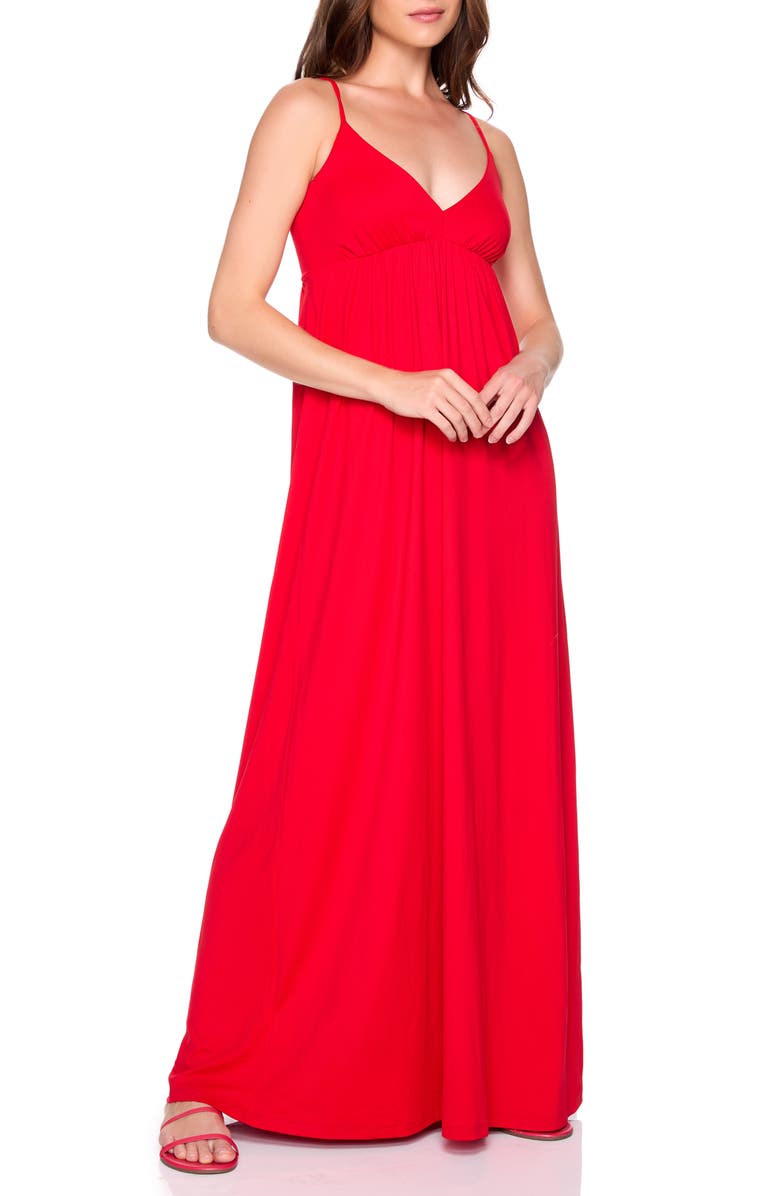Susana Monaco String Slip Maxi Dress, Alternate, color, Perfect Red