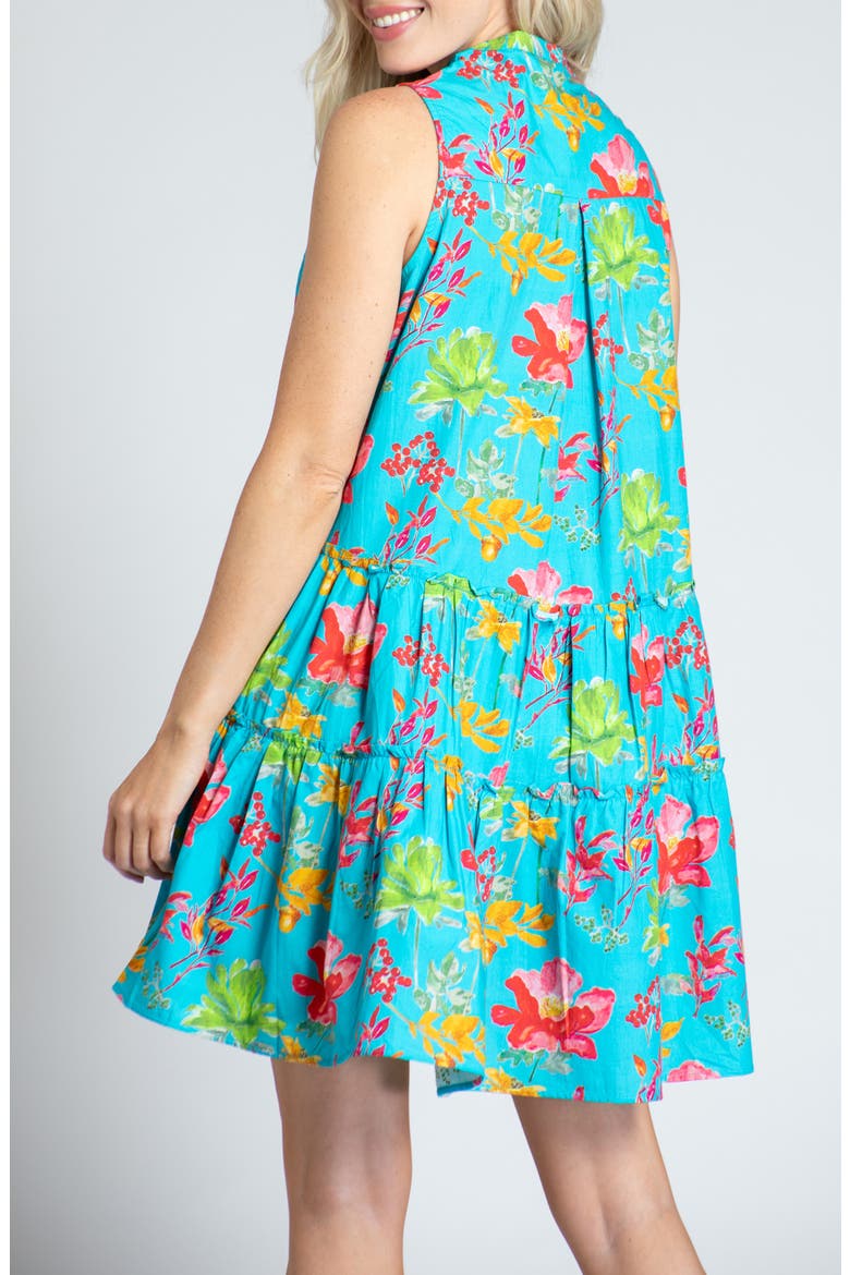 Print Pintuck Sleeveless Babydoll Dress, Alternate, color, GREEN MULTI