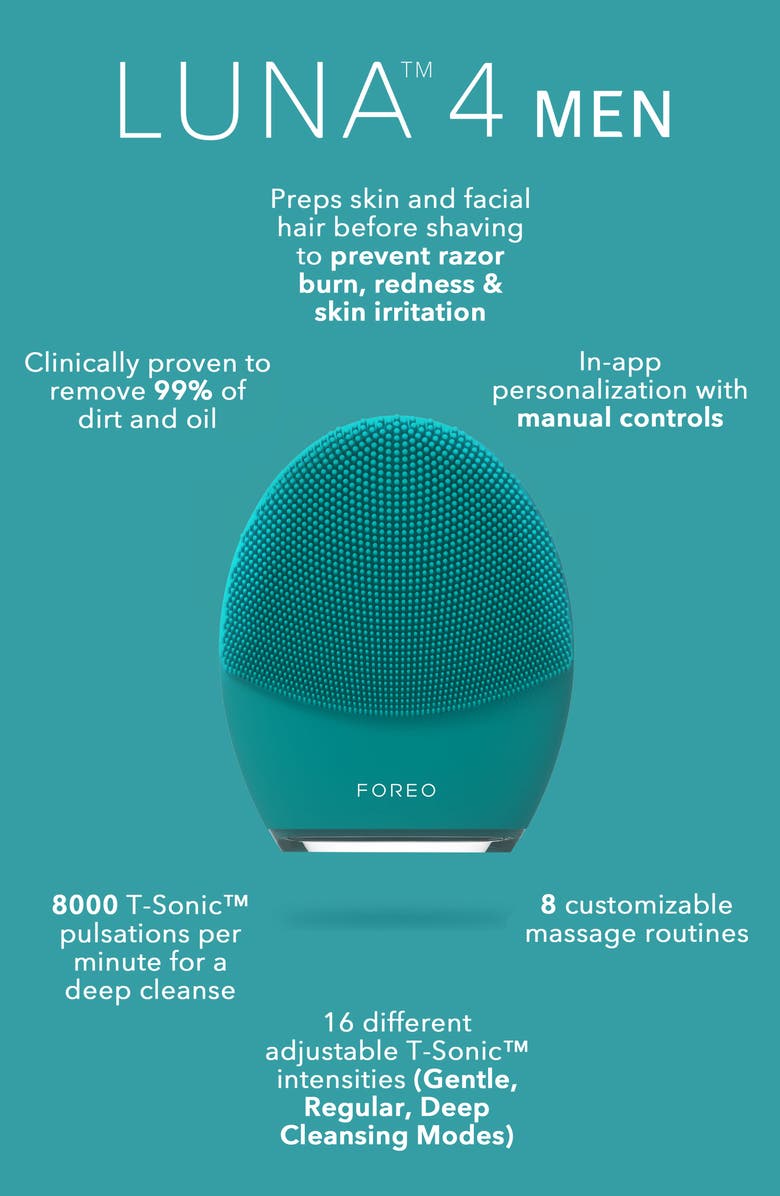 FOREO Luna<sup>™</sup> 4 Men 2-in-1 Smart Facial Cleansing & Firming Device, Alternate, color, 