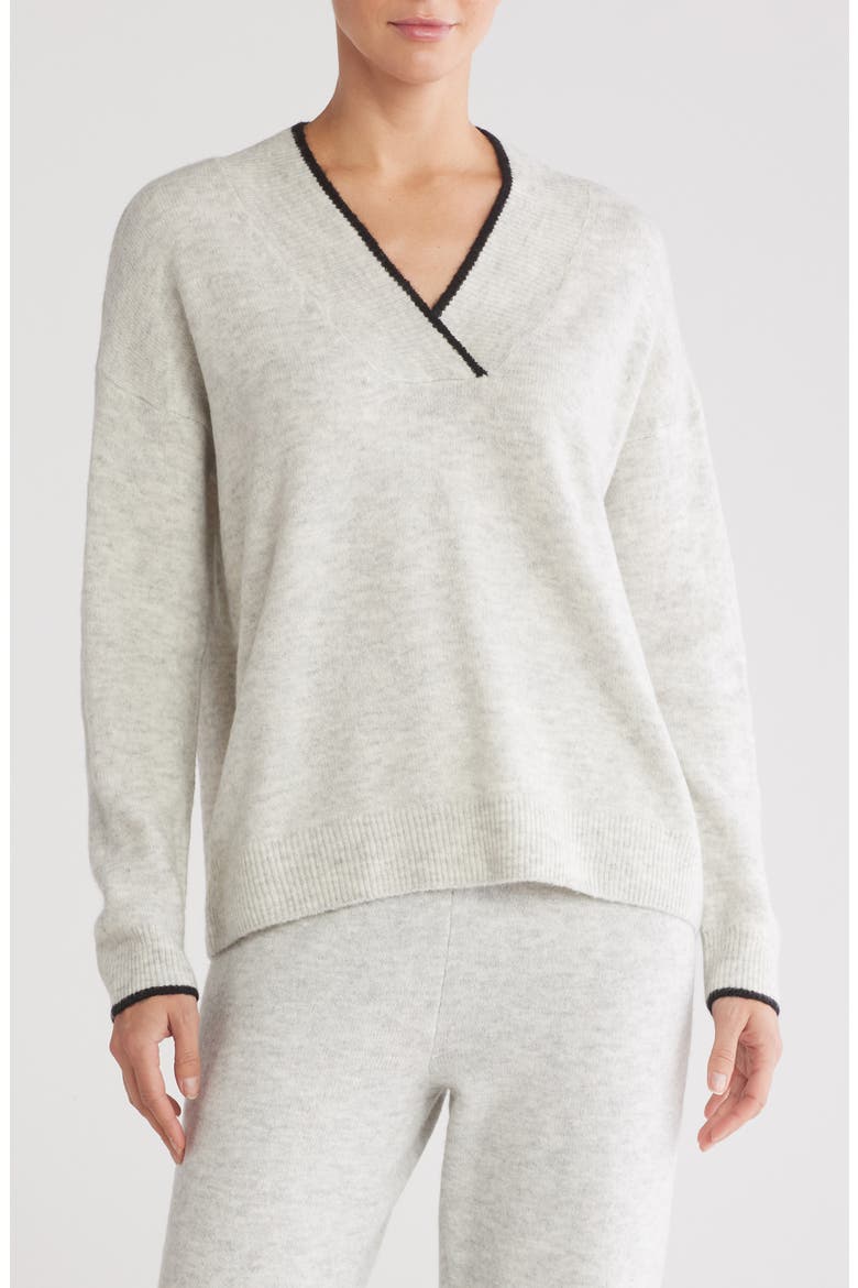 Contrast Sweater, Main, color, SILVER HEATHER