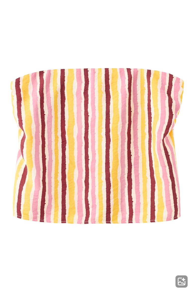 Stripe Strapless Top, Main, color, MUSTARD