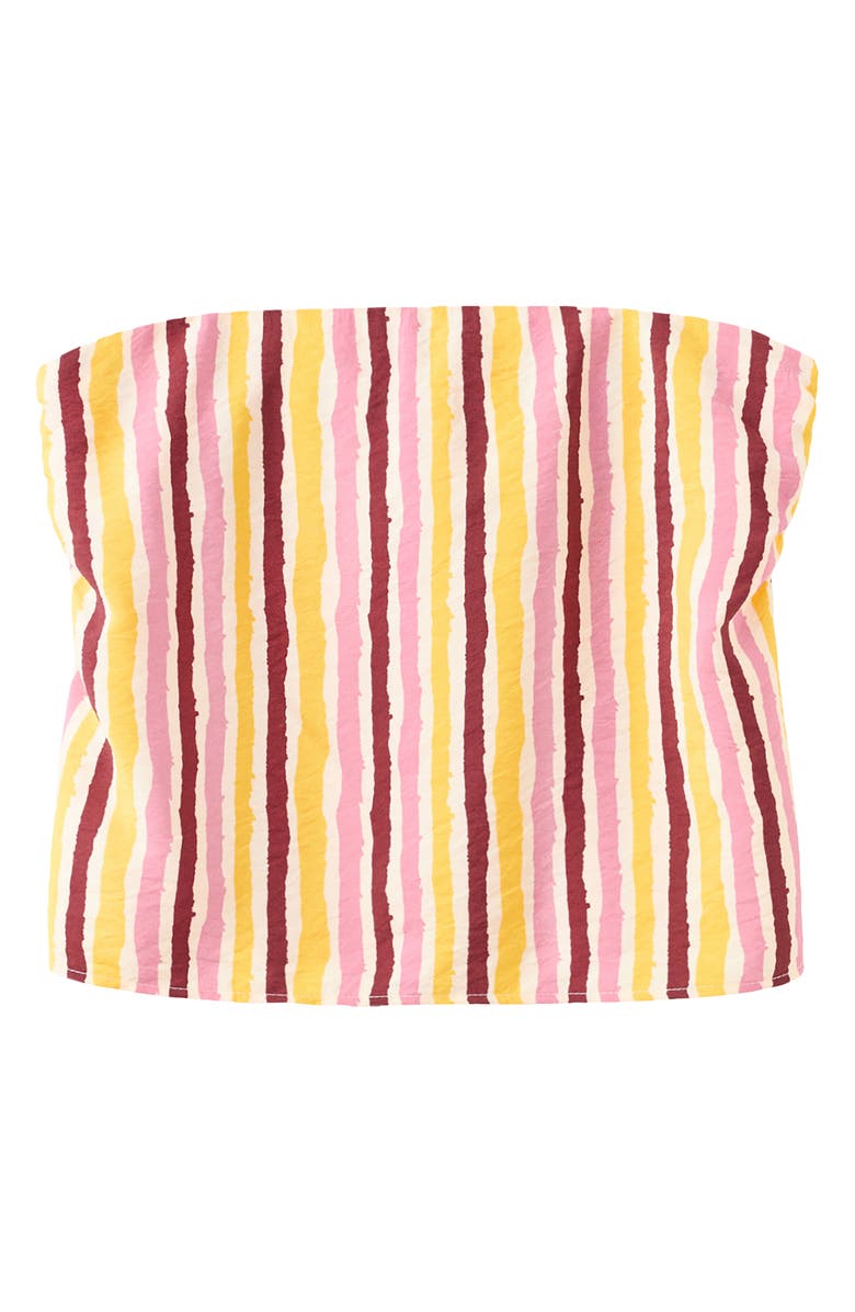 MANGO TEEN Stripe Strapless Top, Main, color, 