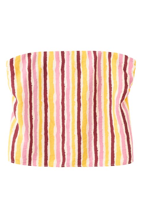 Stripe Strapless Top