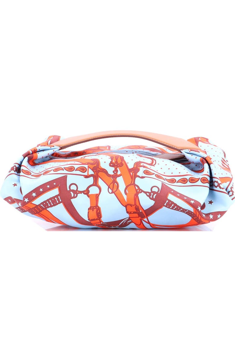 Pre-Owned Hermes Balusoie Bag Printed Silk and Leather, Alternate, color, Blue