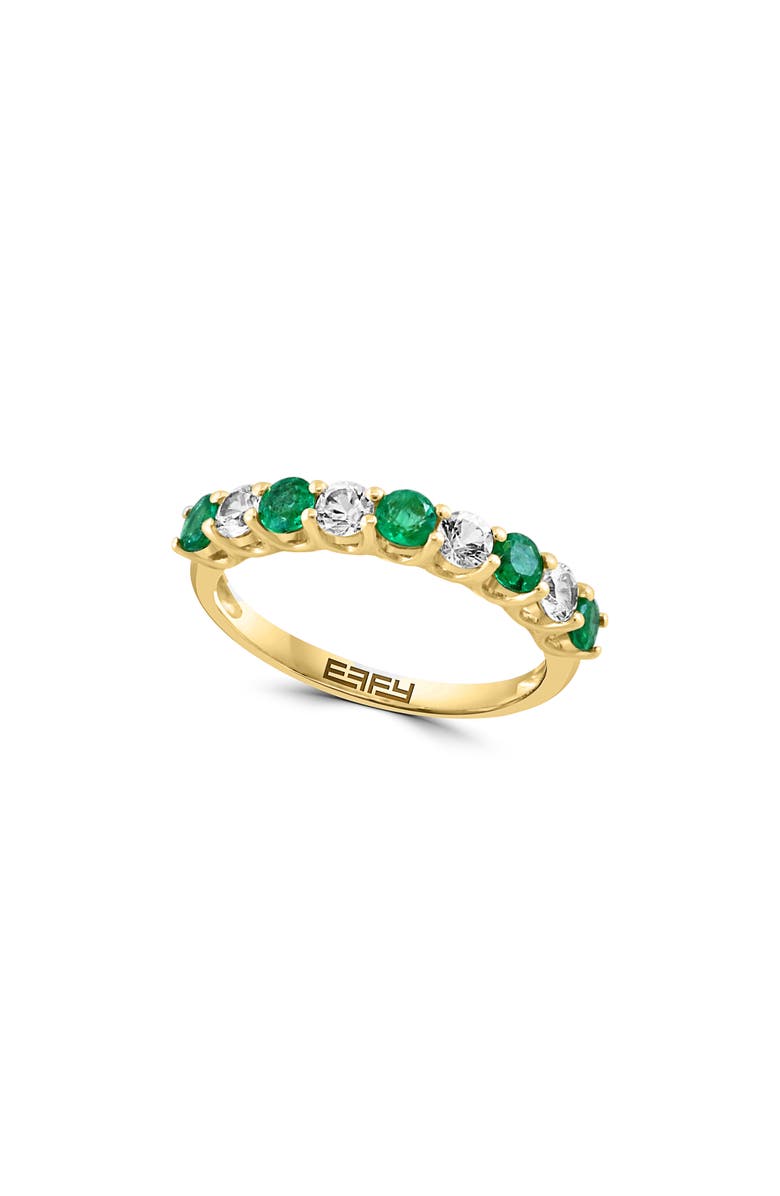 EFFY White Sapphire & Emerald Ring, Main, color, 