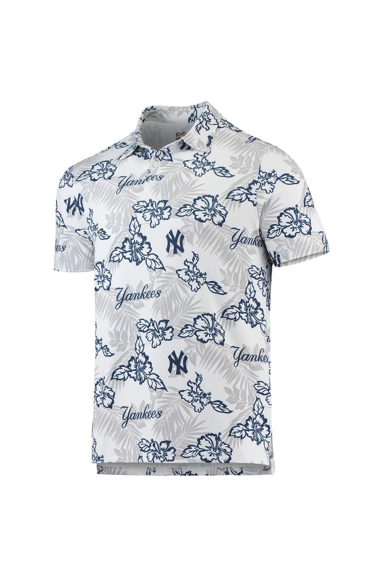 Men's Reyn Spooner White New York Yankees Performance Polo, Alternate, color, White