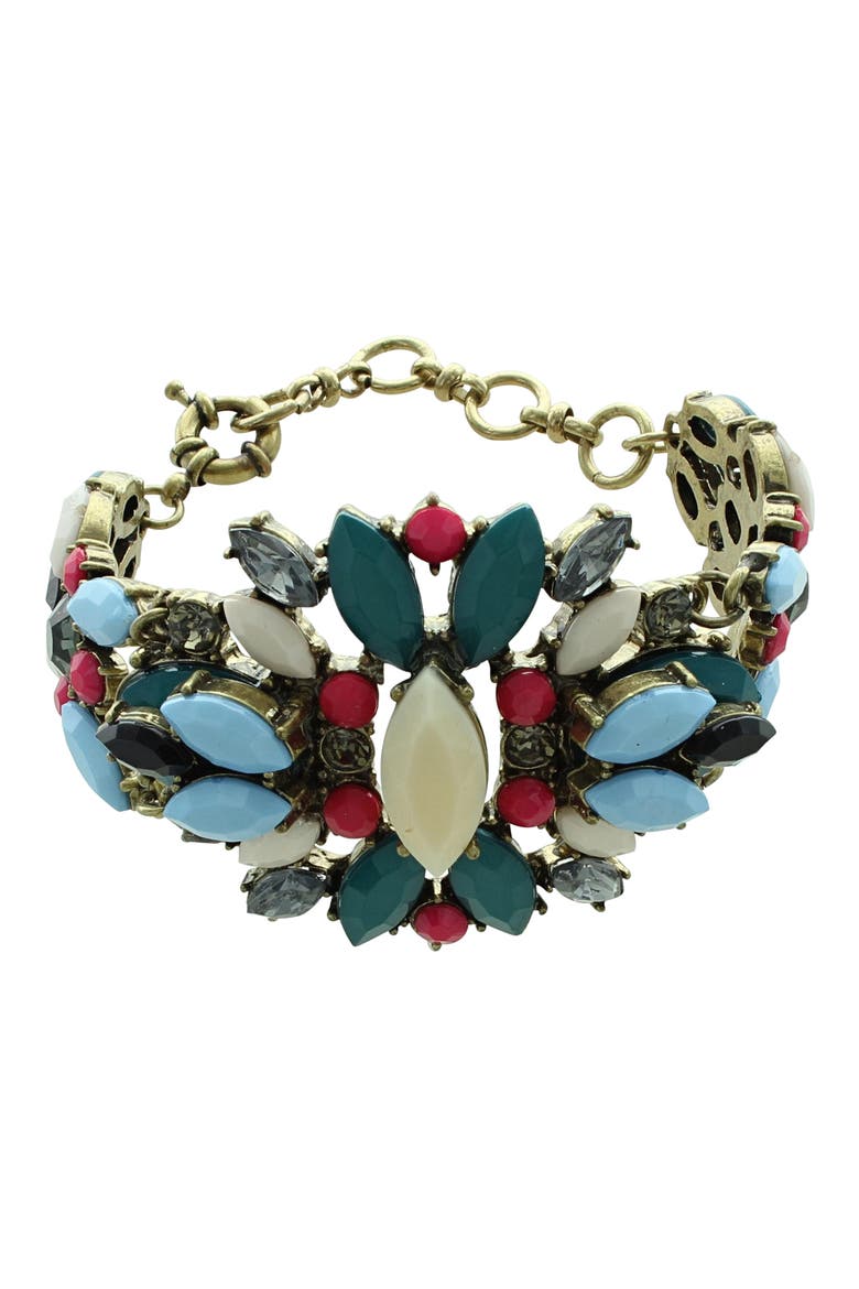 Liana Jeweled Bracelet, Main, color, BURNISHED GOLD / YELLOW / CLEAR