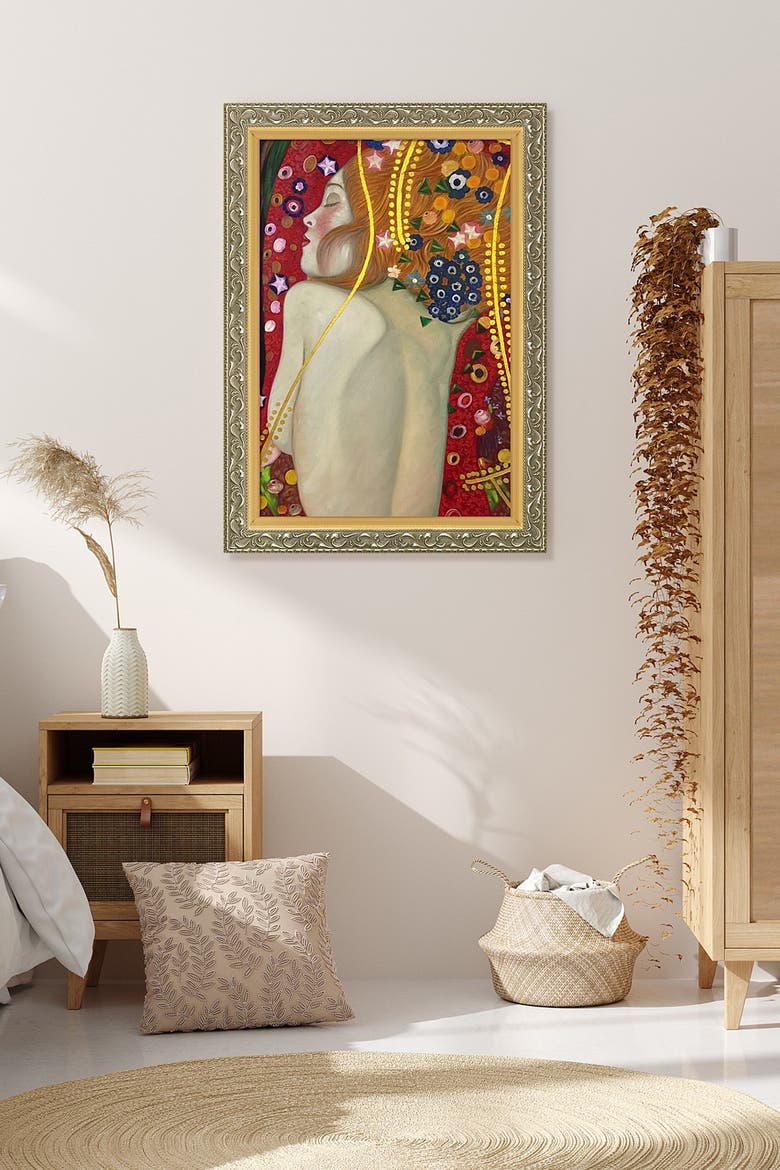 Luxury Line - Framed Oil Reproduction of an Original Painting by Gustav Klimt, Alternate, color, MULTI